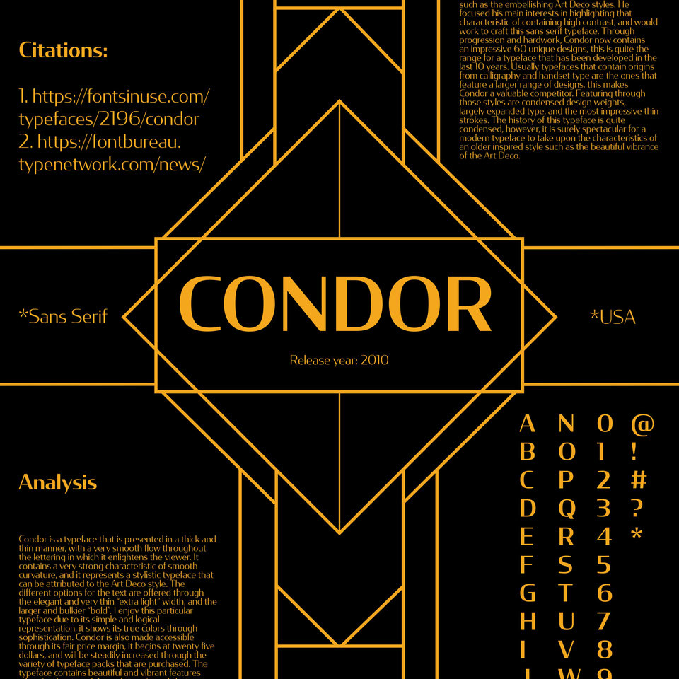 Condor Typeface Informational Poster